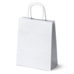 Papiertasche mit Papierkordel weiß