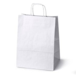 Papiertasche mit Papierkordel weiß