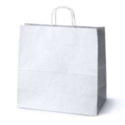 Papiertasche mit Papierkordel weiß