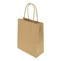Papiertasche aus geripptem Kraftpapier mit Papierkordel braun