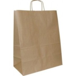 Papiertasche aus geripptem Kraftpapier mit Papierkordel braun