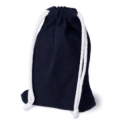Baumwollbeutel mit Kordelzug marineblau