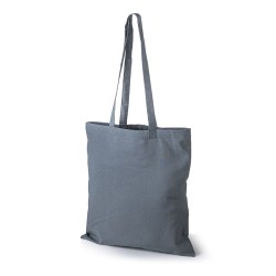 Graue Oeko-Tex STANDARD 100 Baumwolltasche mit langen Henkeln