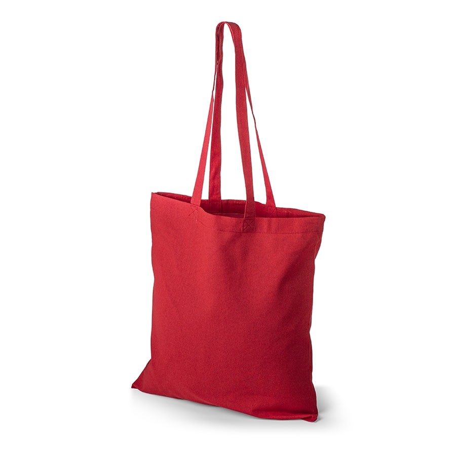 Rote Oeko-Tex STANDARD 100 Baumwolltasche mit langen Henkeln