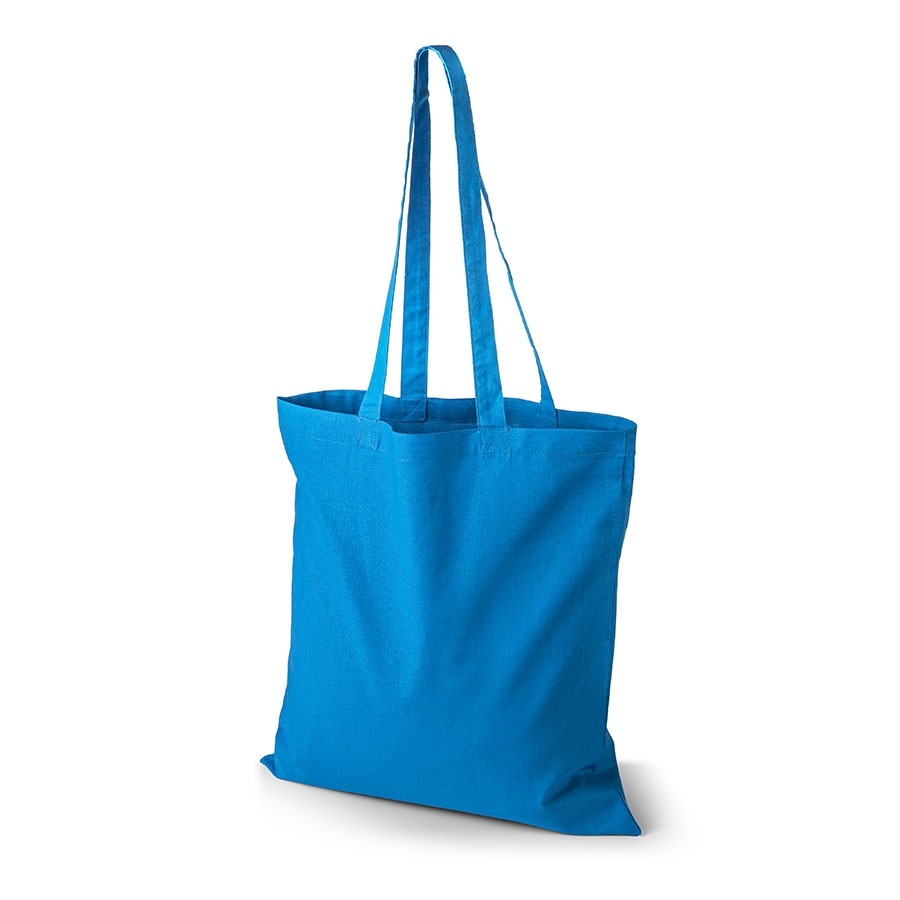 Oeko-Tex STANDARD 100 Baumwolltasche mit langen Henkeln blau – Ansicht 2