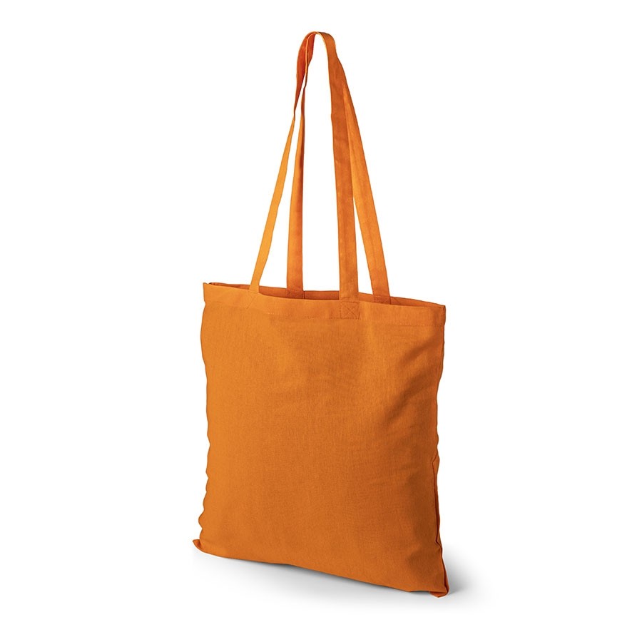 Orangene Oeko-Tex STANDARD 100 Baumwolltasche mit langen Henkeln