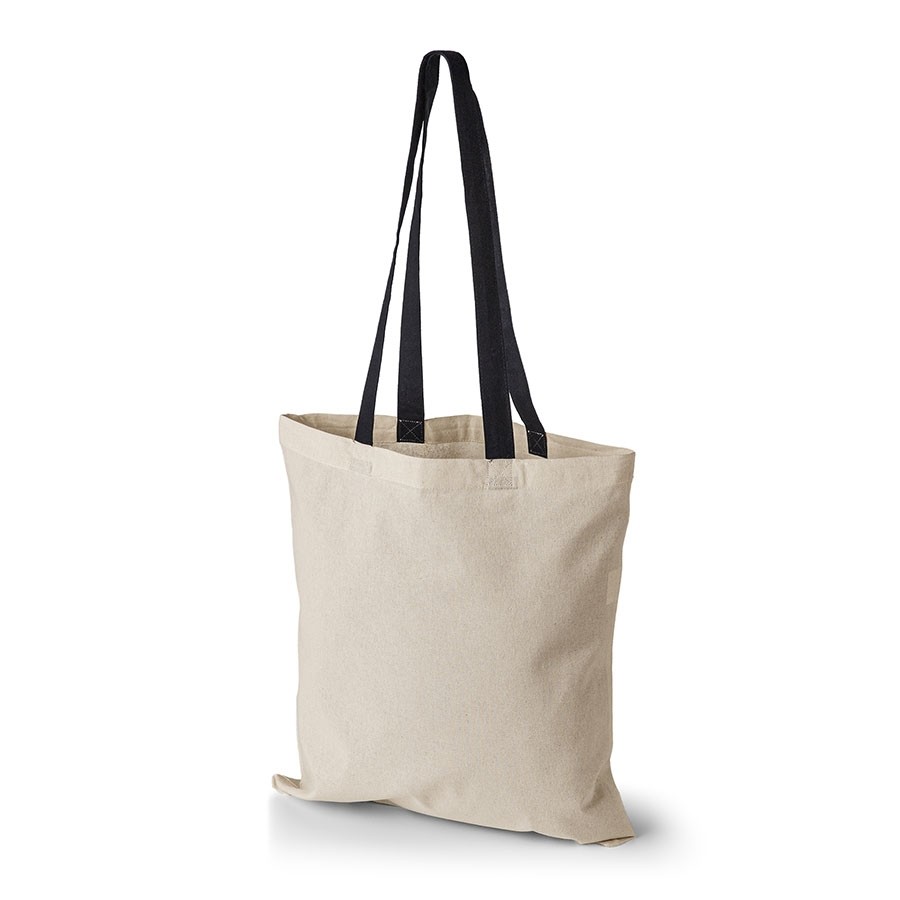 Oeko-Tex STANDARD 100 Baumwolltasche mit Kontrasthenkeln natur/schwarz