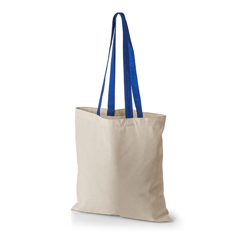 Oeko-Tex STANDARD 100 Baumwolltasche mit Kontrasthenkeln natur/königsblau
