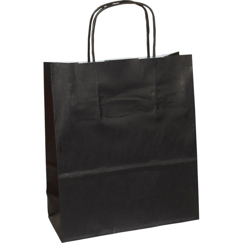 Papiertasche mit Papierkordel schwarz
