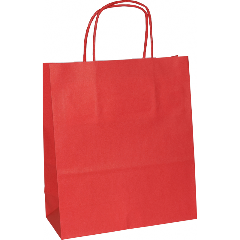 Papiertasche mit Papierkordel rot