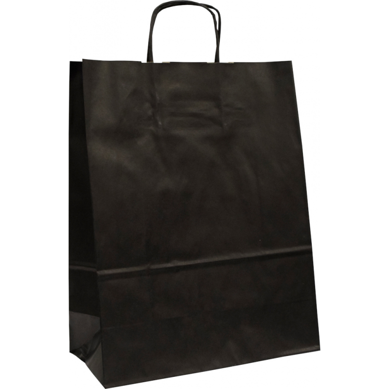 Papiertasche mit Papierkordel schwarz