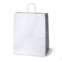 Papiertasche mit Papierkordel weiß