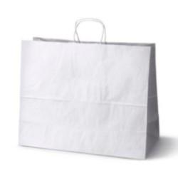 Papiertasche mit Papierkordel weiß