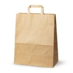 Papiertasche mit Flachhenkel braun