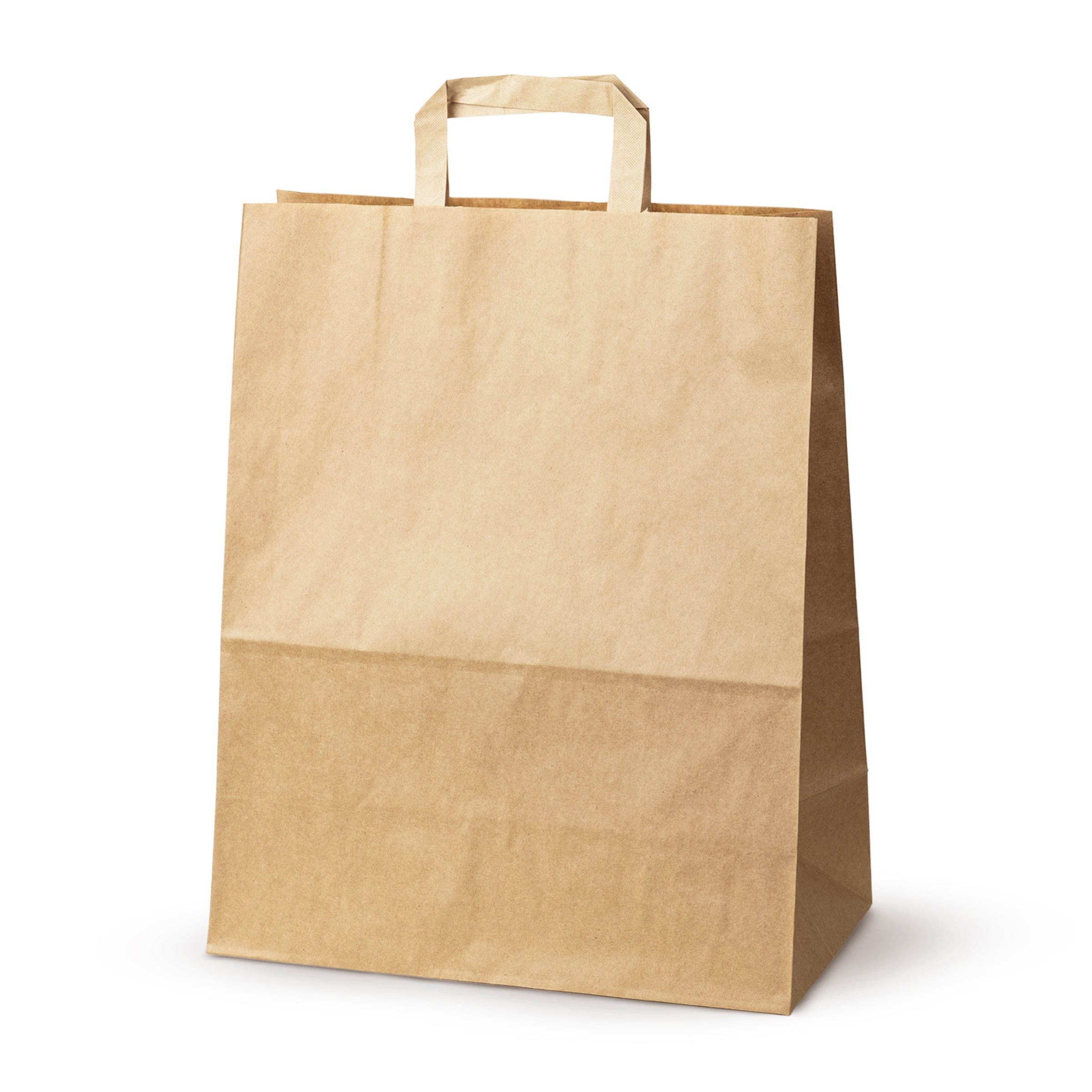 Papiertasche mit Flachhenkel braun