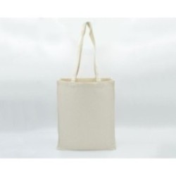 Baumwolltasche mit langen Henkeln und Bodenfalte natur