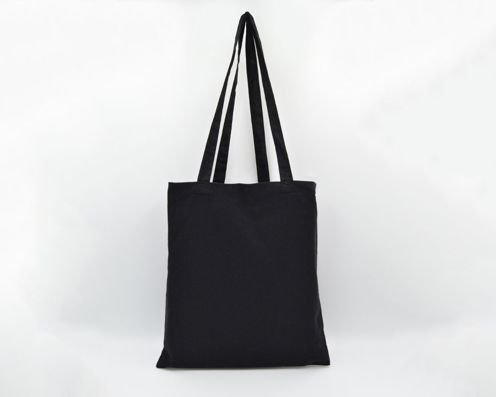 Baumwolltasche mit langen Henkeln schwarz