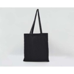 Baumwolltasche mit langen Henkeln schwarz