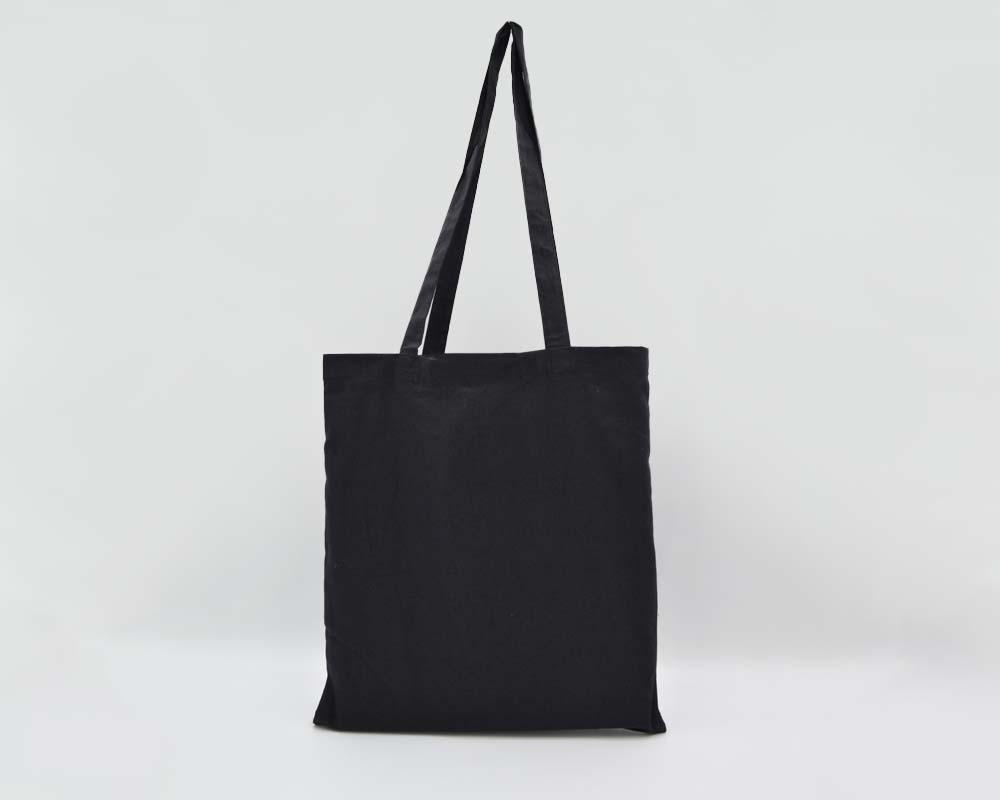 Baumwolltasche mit langen Henkeln schwarz