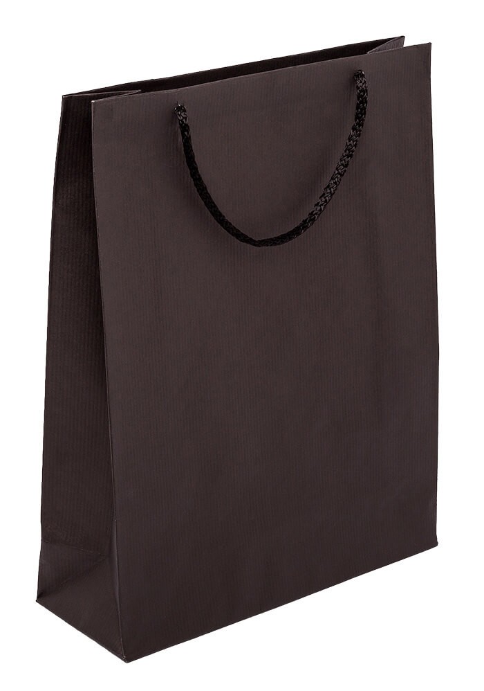 PR303R033 - Papiertasche EKO PRESTIGE mit Textilkordel, schwarz