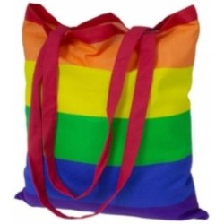 Baumwolltasche mit langen Henkeln regenbogenfarben