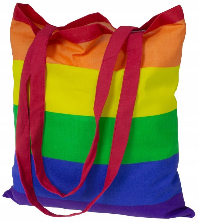 Baumwolltasche mit langen Henkeln regenbogenfarben