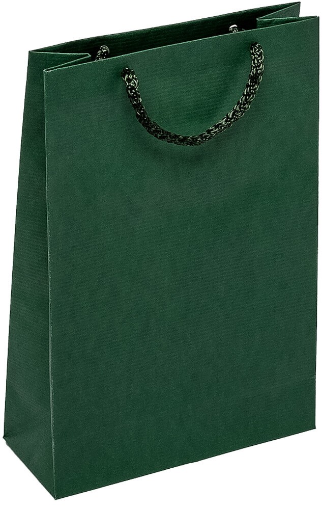 PR302R077 - Papiertasche EKO PRESTIGE mit Textilkordel, dunkelgrün