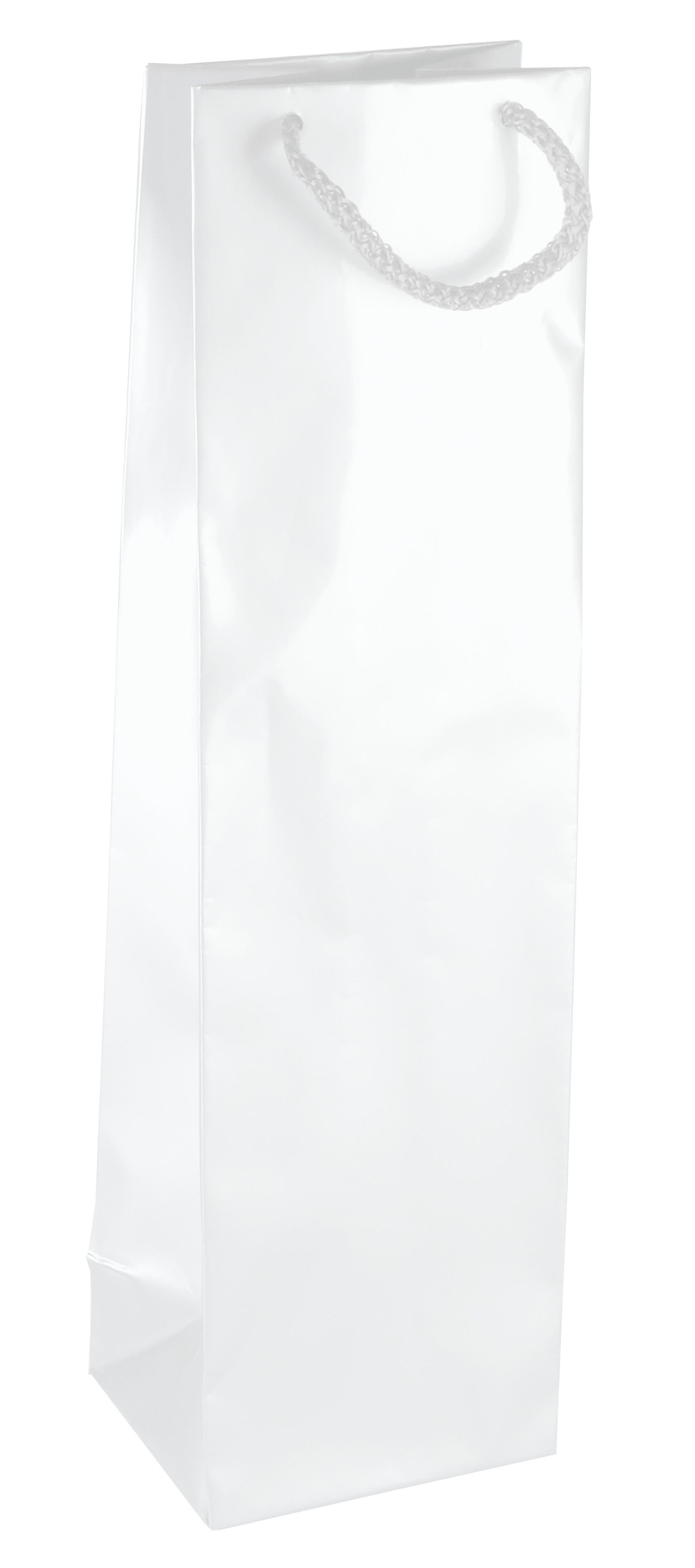 PL1010 Laminierte Papiertasche, Kreidepapier weiß, glanz-laminiert - WIEß