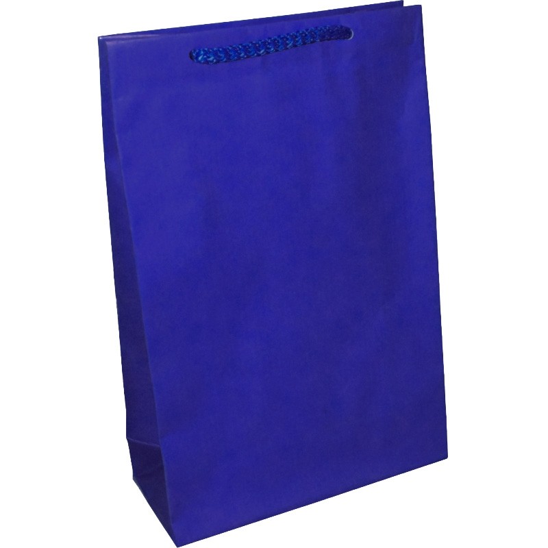 PR302R055 - Papiertasche EKO PRESTIGE mit Textilkordel, blau