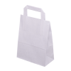 Papiertasche mit Flachhenkel weiß.