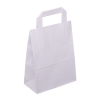 Papiertasche mit Flachhenkel weiß.