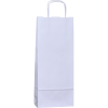 Papiertasche für Flaschen, Weinflaschen, Sktflaschen, 16x8x39 cm, weiß, Papierkordel
